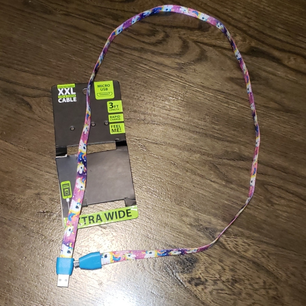 G G XXL 3' Fabric Sync/Charge Unicorn Cable